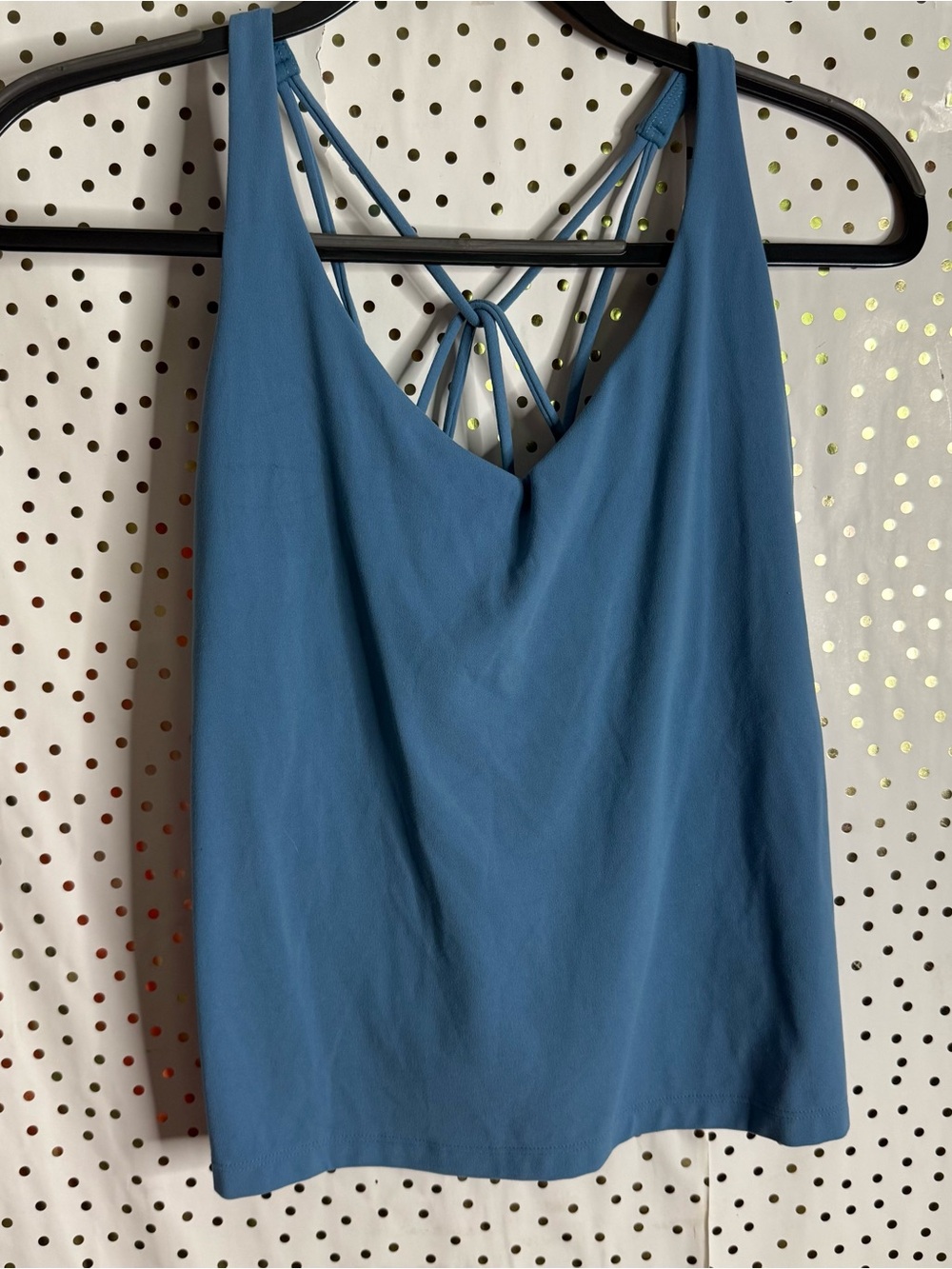 Athleta Blue Strappy V-Neck Top